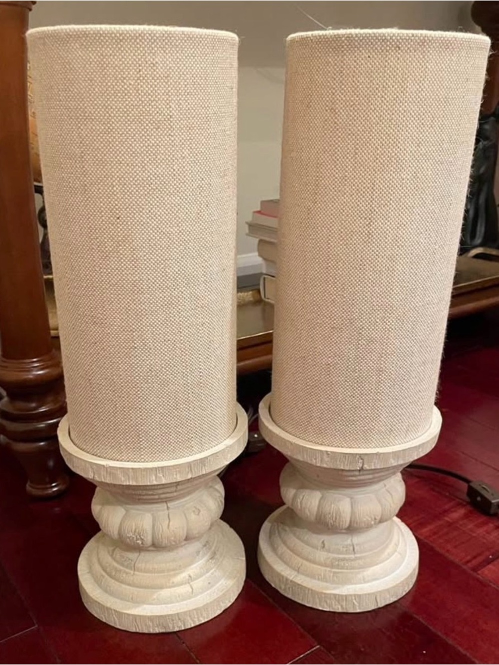 Pair of Rustic Linen Lamps